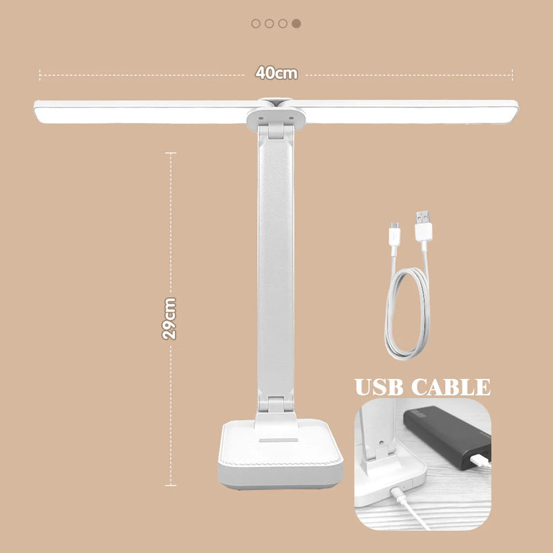 Axya LED Desk Lamp: Rechargeable, Dimmable, Touch Control, Foldable, Eye Protection