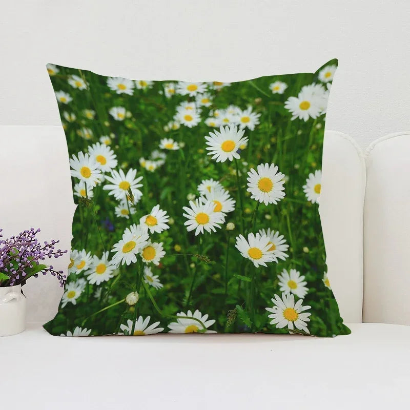 Axyaa Velvet Floral Pillow Covers for Home Decor and Sofa, 50x50 Throw Pillowcases