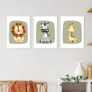 Axyaa Cute Animal Canvas Print Nursery Wall Art for Baby Kids Room