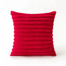 Axyaa Red Rabbit Fur Throw Pillow Covers Set, Cozy Christmas Home Decor