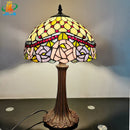 Axyaa Tiffany Style Stained Glass Table Lamp - 12 Inch Alloy Base Lighting