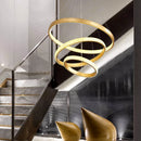 Axyaa Crystal Chandelier Stair Pendant Light Modern Home Decor Living Room Interior Lighting
