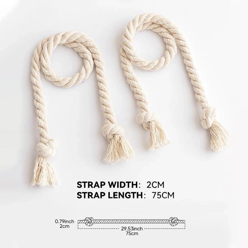 Nordic Tassel Tieback Curtain Clips by Axyaa - Beige Linen Straps, Home Decor