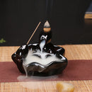 Axyaa Ceramic Aromatherapy Burner with Bergamot Tower Incense - Alpine Flowing Water Design
