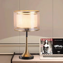 Axyaa Luxury Fabric LED Table Lamp for Office Study and Living Room