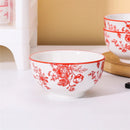 Axyaa 6PCS Ceramic Rice Bowl Set - 4.5" Round Microwave & Oven Safe Kitchen Tableware