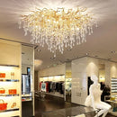 Axyaa Crystal LED Ceiling Chandelier for Luxury Living Room, Bedroom, and Restaurant