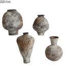 Axyaa Retro Ceramic Vase: Wabi Sabi Style Plant Pot for Aesthetic Room Decor