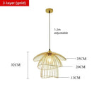 Axyaa Nordic Art Wrought Iron Pendant Light - Modern Minimalist Living Room Lighting