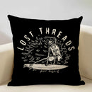 Axyaa Skull Head Pillow Cover Black Cartoon Design 45x45cm
