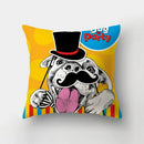Axyaa Cartoon Dogs Landscape Cushion Cover - 45x45cm Sofa Home Decor