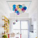 Axyaa Modern Glass Ball Chandelier Hanging Pendant Light for Living Room