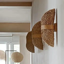 Axyaa Rattan Wall Lamp: Japanese Retro Hand-Woven Shade for Bedroom & Living Room