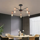 Axyaa Nordic Loft Chandelier Wood Metal Vintage Ceiling Lamps E27 3/5 Lights