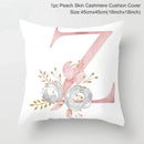 Axyaa Pink Letterwork Cushion Cover 45*45cm, Wedding Party Decor, Elegant Wedding Pillow