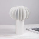 Axyaa Geometric Serrated Metal Flower Vase - Abstract Decorative Cylinder
