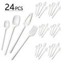 Axyaa 24-Piece Stainless Steel Cutlery Set in Matte Black Finish