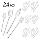 Axyaa 24-Piece Stainless Steel Cutlery Set in Matte Black Finish