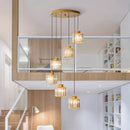 Axyaa Modern Ring Stairs LED Pendant Chandelier for Living & Dining Room Lighting