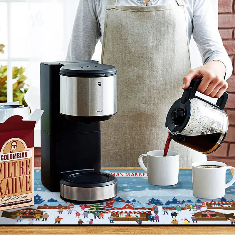 Axyaa Coffee Mat: Absorbent Rubber Backed Dish Drying & Bathroom Tableware Mat