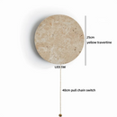 Axyaa Yellow Travertine Stone LED Wall Light Fixture for Home Interior.