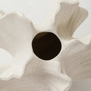 Axyaa Ceramic Paper Ball Vase Beige Matte Nordic Art Sculpture Table Decor