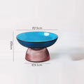 Axyaa Striped Glass Fruit Plate | Dessert Salad Bowl and Nut Storage Plate