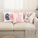 Axyaa Nordic Easter Bunny Throw Pillowcase 45X45 Cartoon Decoration Cojines