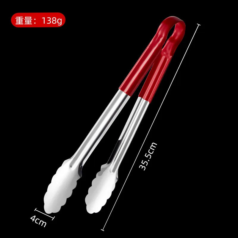 Axyaa Stainless Steel Food Tongs with Anti-Scald Handle