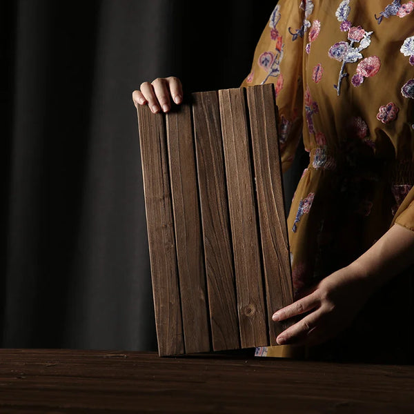 Solid Wood Gourmet Chopping Board by Axya: Retro Style for Food, Dessert & Photography