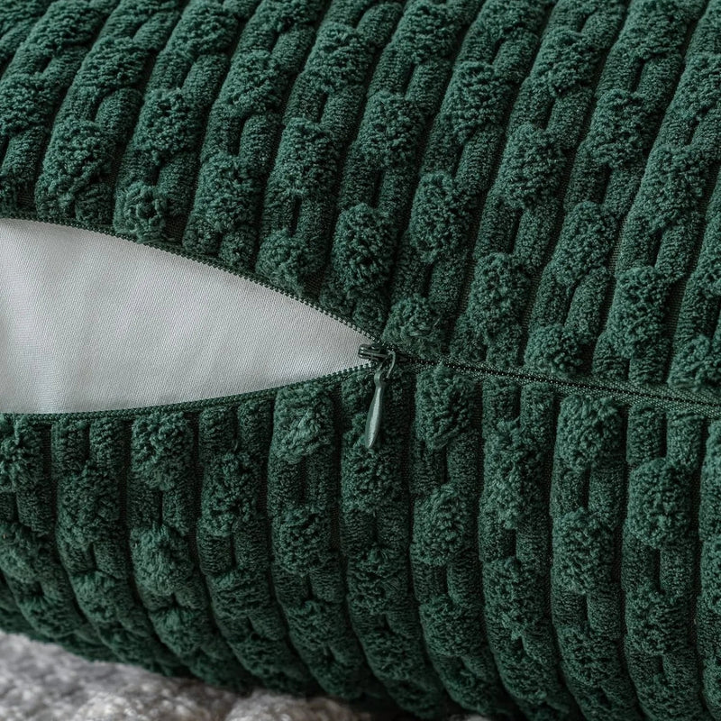 Axyaa Soft Corduroy Boho Throw Pillow Covers for Couch & Bed Décor