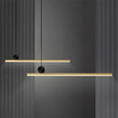 Axyaa Brass Line Strip Pendant Lamp - LED Linear Light Fixture