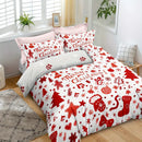 Axyaa Christmas Tree Snowflake Print Duvet Cover Set for Bedroom Decor