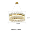 Axyaa Modern Glass LED Pendant Chandelier for Dining Room with Dimmable Metal Suspension