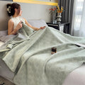 Axyaa 100% Cotton Muslin Throw Blanket - Lightweight Breathable Boho Throws