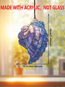 Seashell Sun Catcher Purple Conch Abalone Shell Window Decor Hanging Ornament Axyaa