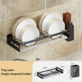 Axyaa Kitchen Organizer Shelf, Wall-Mounted Dish Rack for Bowl, Plate, Cutlery & Utensil Storage