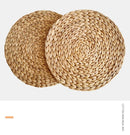 Axyaa Natural Straw Rattan Round Placemats for Dining Table, Home Decor