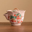 Axyaa Strawberry Rabbit Ru Kiln Teapot Kung Fu Tea Set in Gift Box