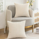 Axyaa Corduroy Throw Pillow Cover 18x18Inch - Soft and Textured Decorative Couch Pillow
