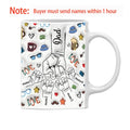 Axyaa Personalized Dad and Kids 3D Effect Mug Fist Bump Coffee Cup - Father's Day Gift