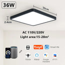 Axyaa Smart Wood Grain LED Ceiling Light for Living Room, App & Voice Control