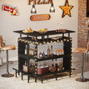Axyaa Mini Liquor Bar Cabinet & Table for Home Décor & Entertainment