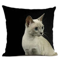 Axyaa Cat Pattern Cushion Cover 45x45cm Linen Pillowcase for Home Sofa Art Decor