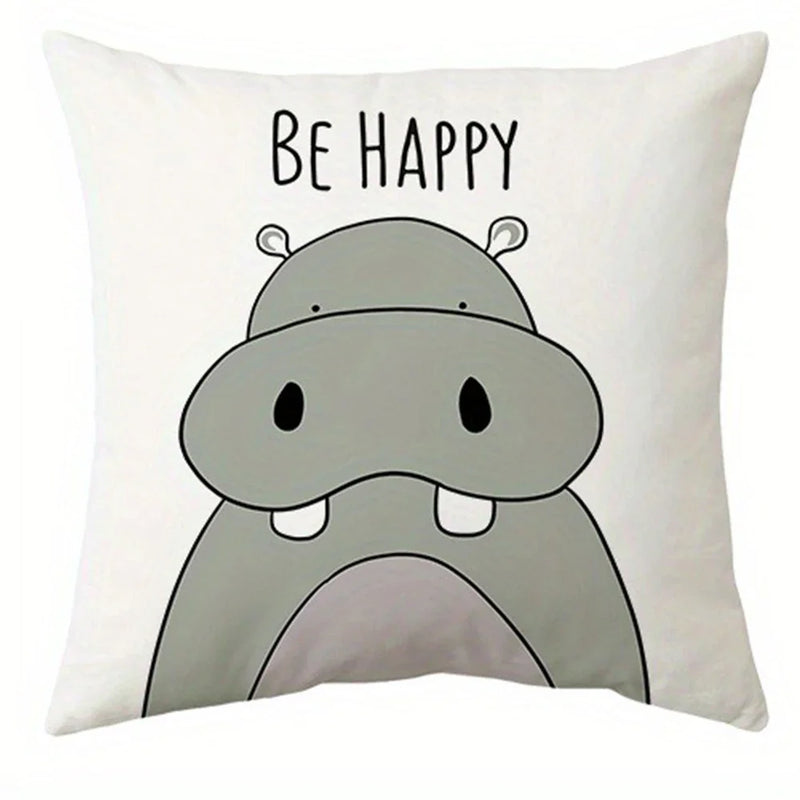 Axyaa Cartoon Animal Print Pillowcase for Living Room Decoration
