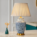 Axyaa Blue and White Porcelain Table Lamp, Neoclassical Style