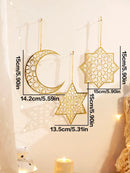 Acrylic Ramadan Hanging Ornaments by Axyaa - Eid Mubarak Decor, Gold Moon Crafts