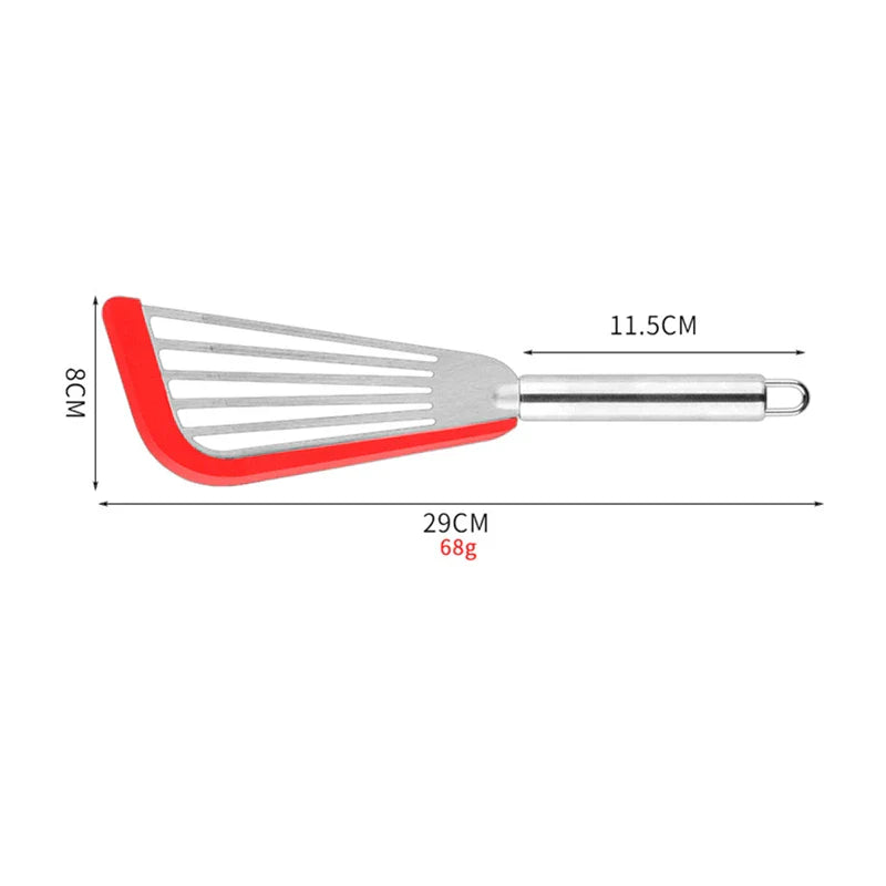 Axyaa Stainless Steel Non-Slip Fish Spatula & Wide Turner for Home Cooking