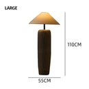Axyaa Retro Ceramic Floor Lamp Nordic Fabric Art LED Standing Light