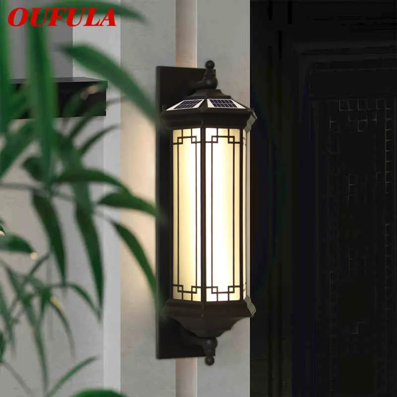 Axyaa Solar Wall Lamp: Contemporary Outdoor Sconce Lights - Waterproof IP65